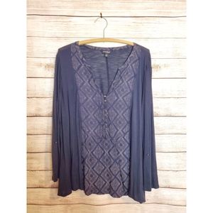 ⚡Lucky Brand⚡Tunic Shirt⚡Blue + Gray